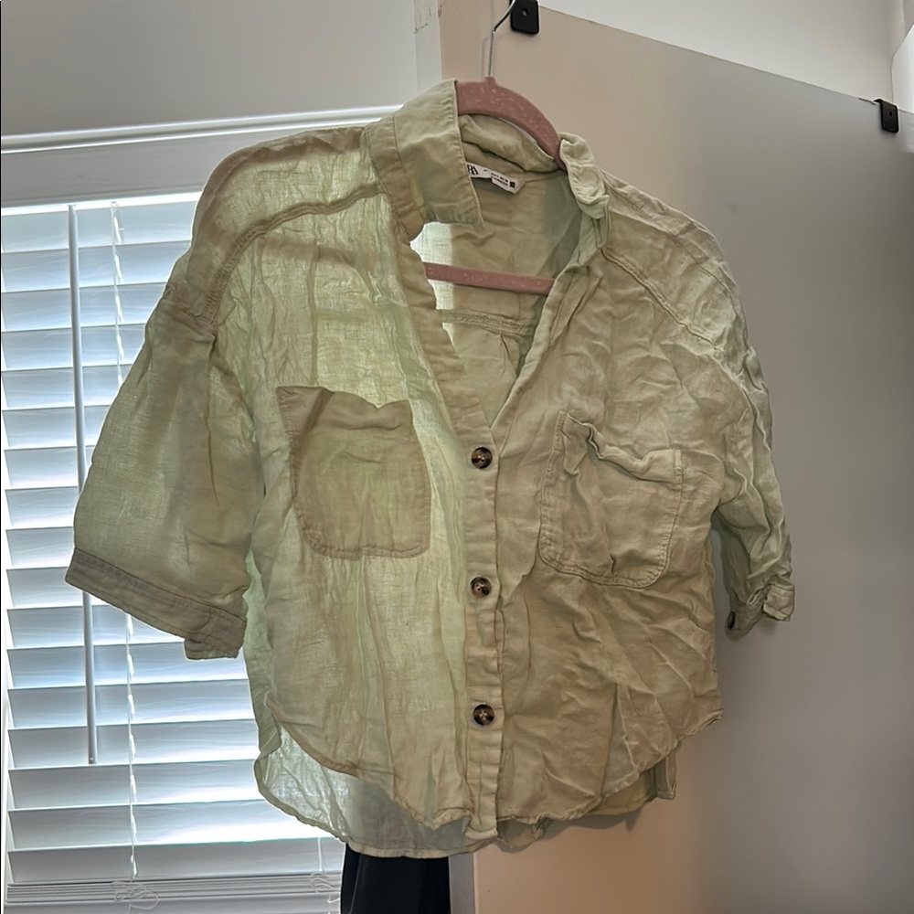 Light Green Button-Up Shirt